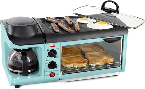 Nostalgia Retro 3-in-1 Family Size Electric Breakfast Station - All Of Everything