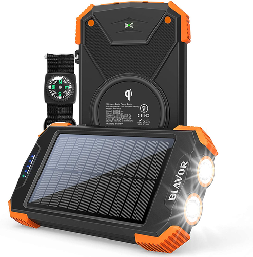 Qi 10,000mAh Portable Charger Solar Power Bank External Battery Pack Type C - All Of Everything