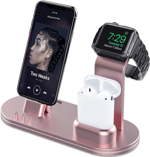 OLEBR Charging Stand for Original Cable Compatible with AirPods 2/1, iWatch Series 6/SE/5/4/3/2/1,iPhone/11/Xs/X Max/XR/X/8/8Plus/7/7 Plus /6S /6S Plus - All Of Everything